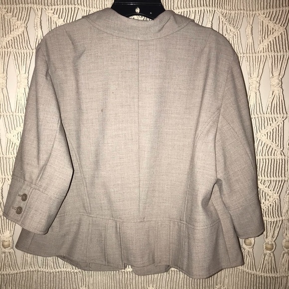Suit Blazer Jacket, Taupe, 3/4 Sleeve - Picture 2 of 7